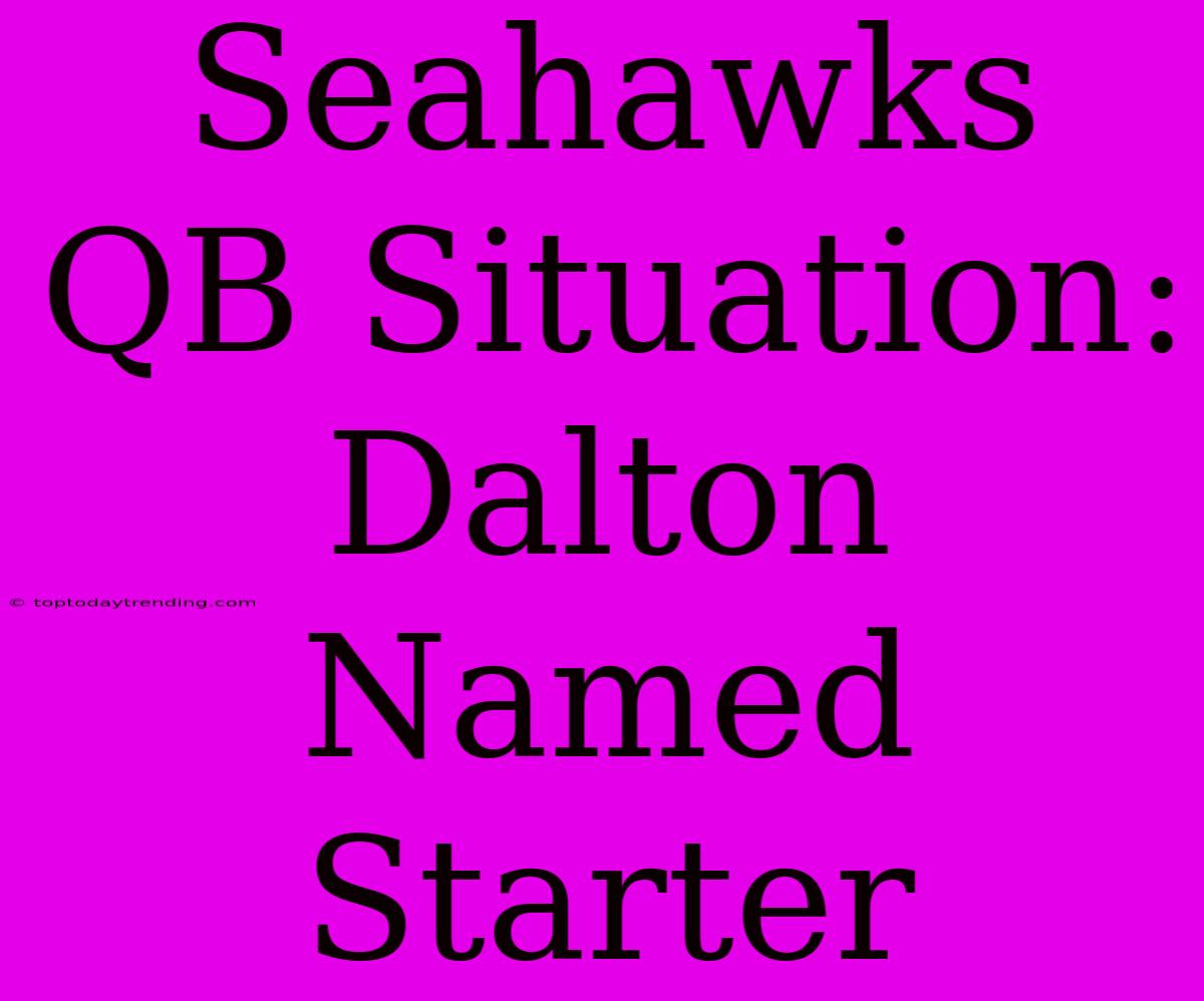 Seahawks QB Situation: Dalton Named Starter