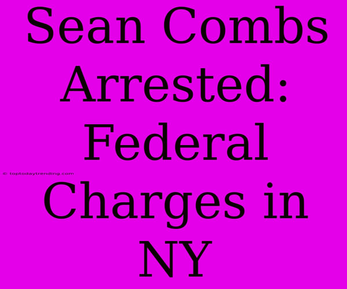 Sean Combs Arrested: Federal Charges In NY