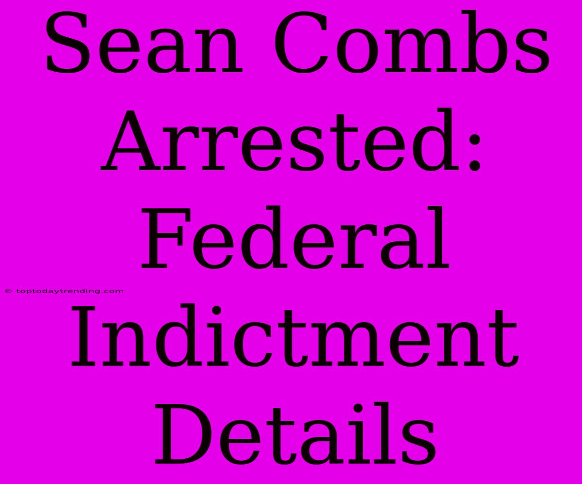 Sean Combs Arrested: Federal Indictment Details