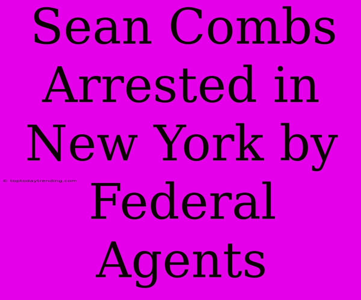 Sean Combs Arrested In New York By Federal Agents