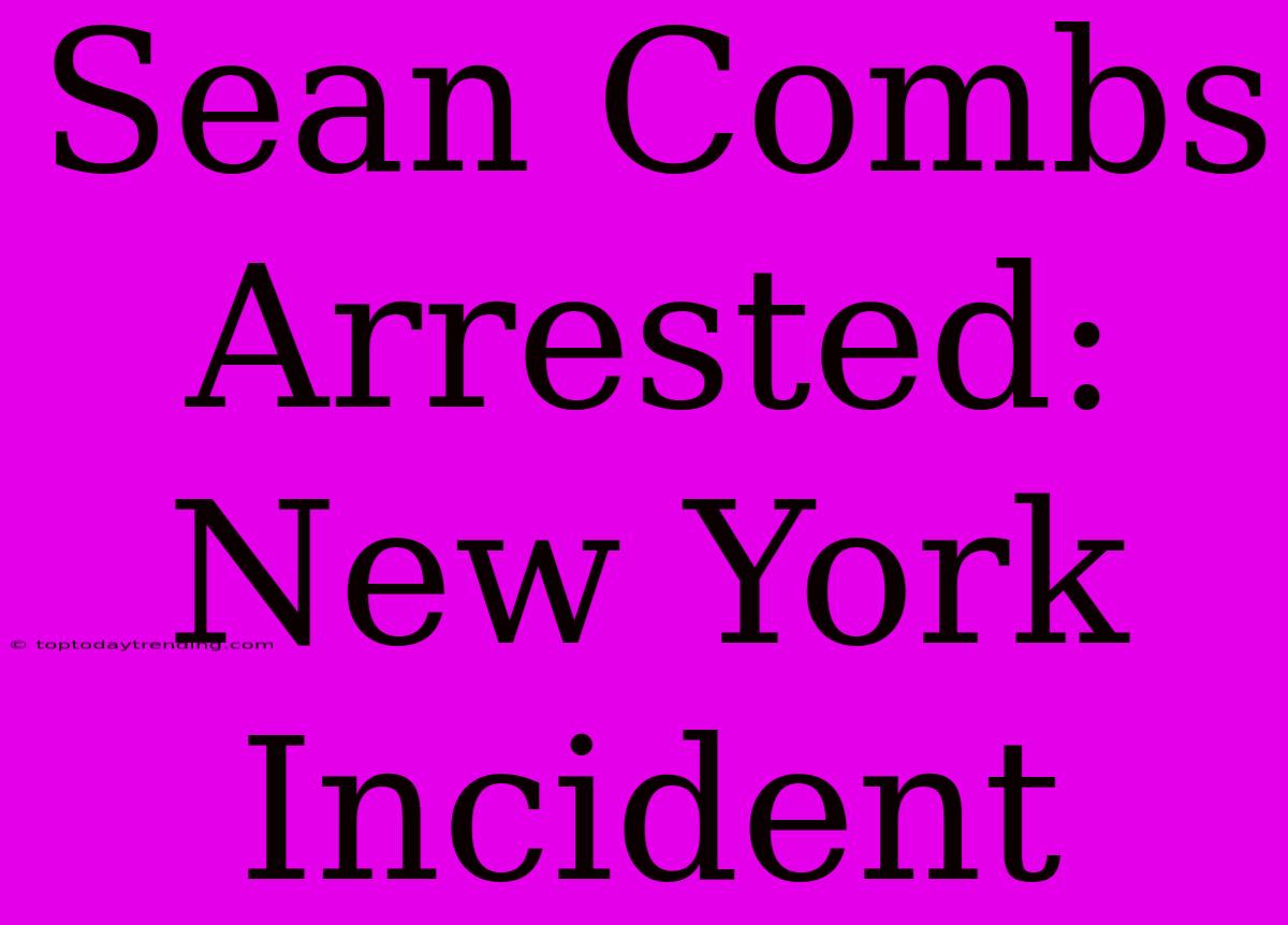 Sean Combs Arrested: New York Incident