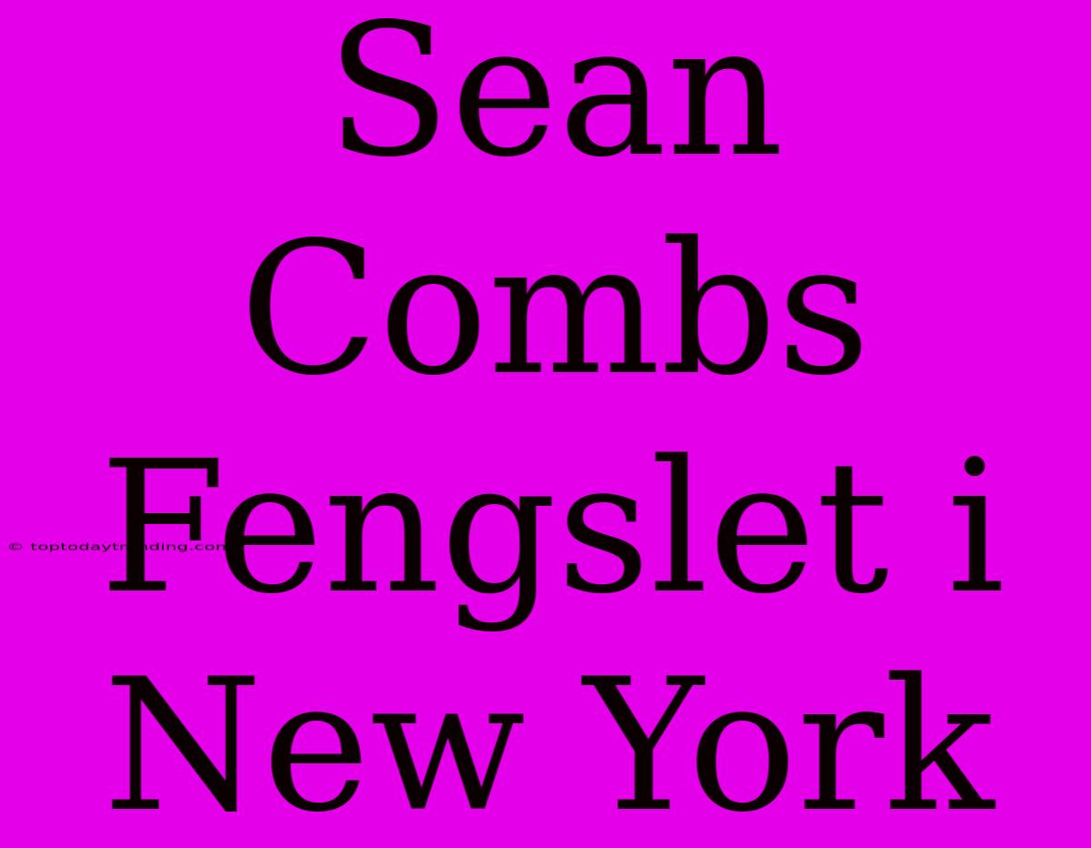 Sean Combs Fengslet I New York