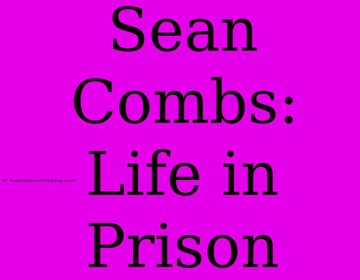 Sean Combs: Life In Prison