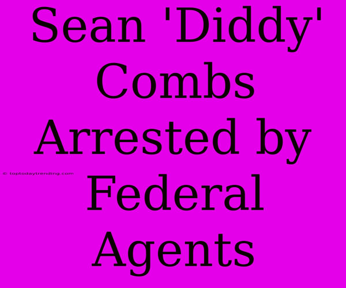 Sean 'Diddy' Combs Arrested By Federal Agents