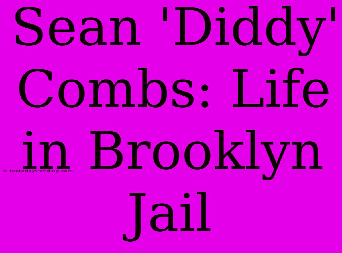 Sean 'Diddy' Combs: Life In Brooklyn Jail