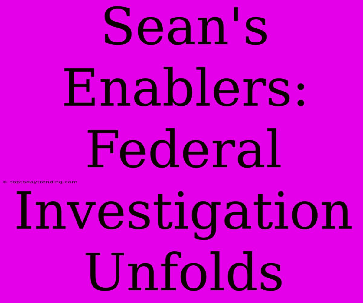 Sean's Enablers: Federal Investigation Unfolds