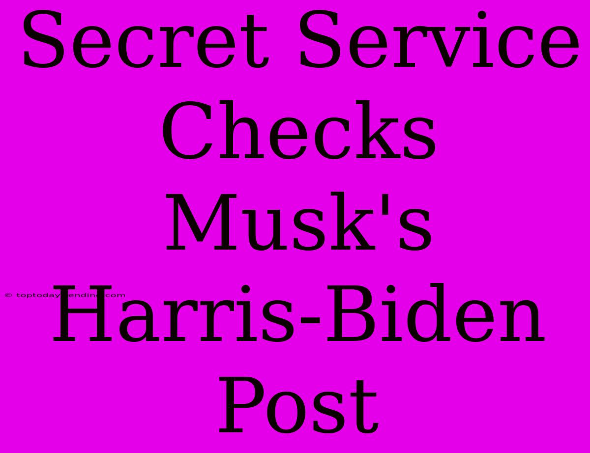 Secret Service Checks Musk's Harris-Biden Post