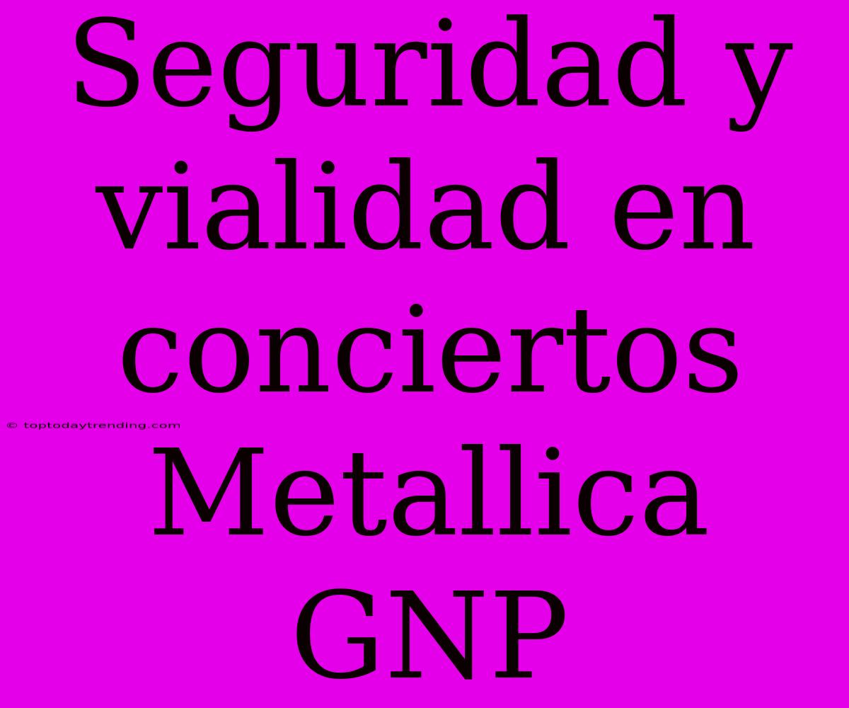 Seguridad Y Vialidad En Conciertos Metallica GNP