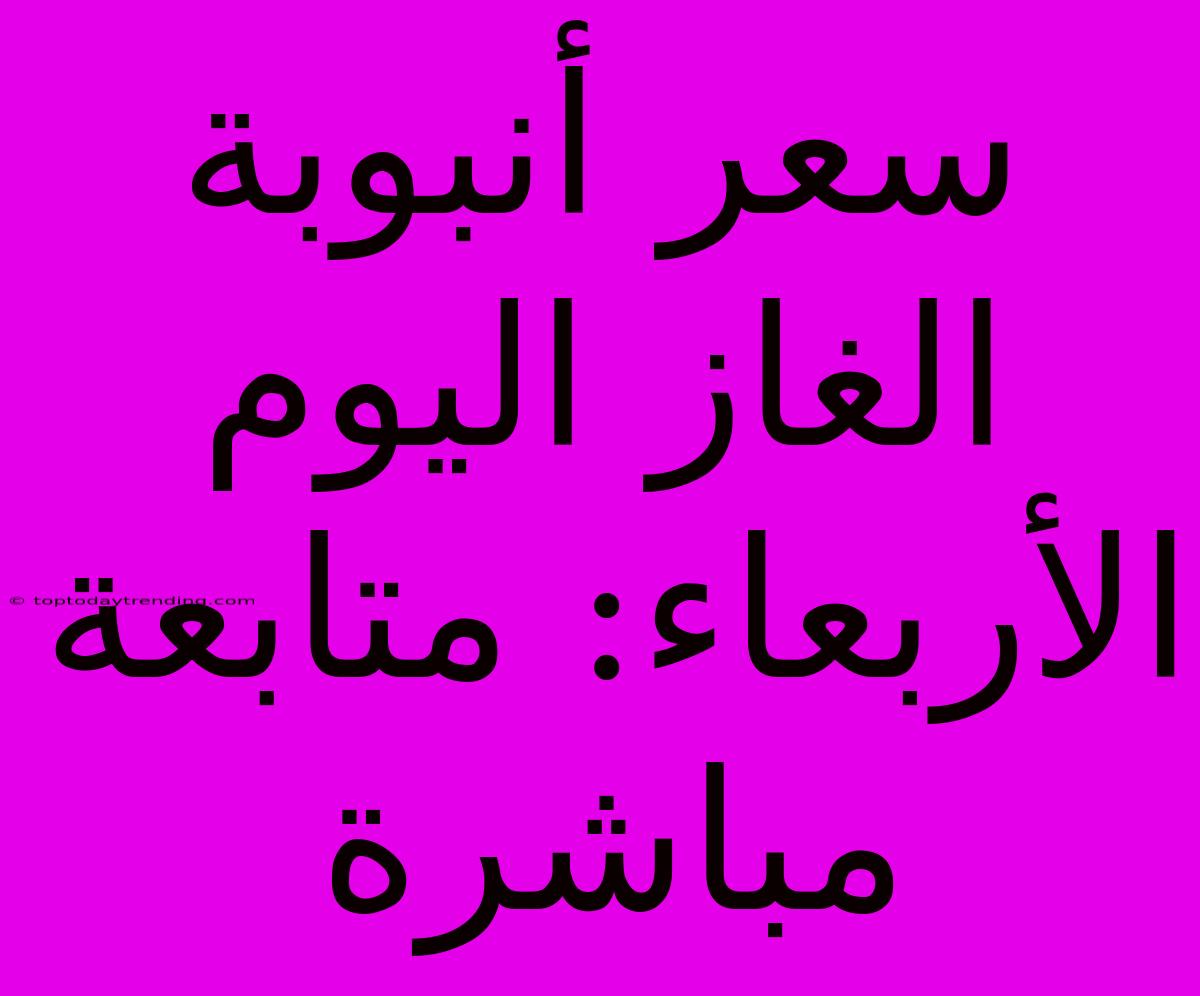 سعر أنبوبة الغاز اليوم الأربعاء: متابعة مباشرة