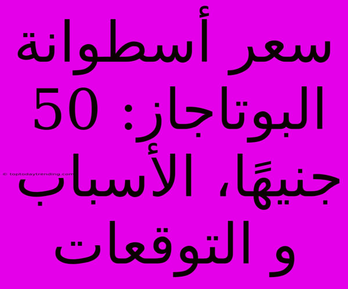 سعر أسطوانة البوتاجاز: 50 جنيهًا، الأسباب و التوقعات