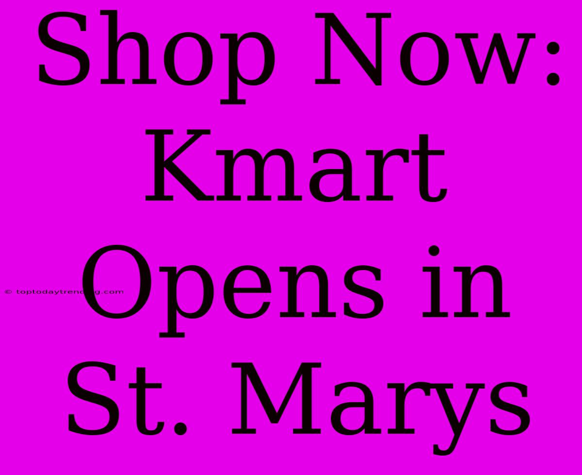 Shop Now: Kmart Opens In St. Marys