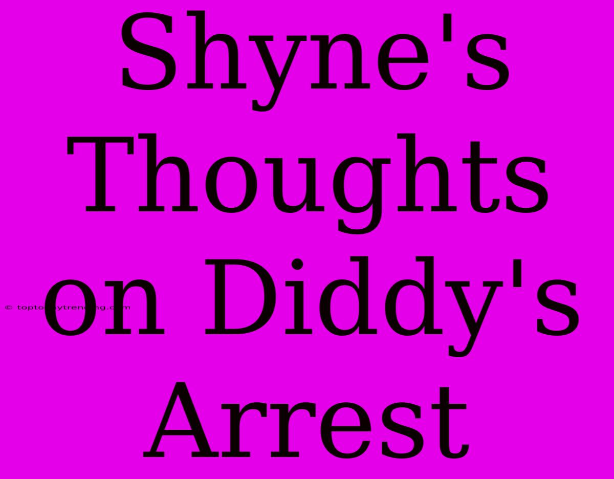 Shyne's Thoughts On Diddy's Arrest