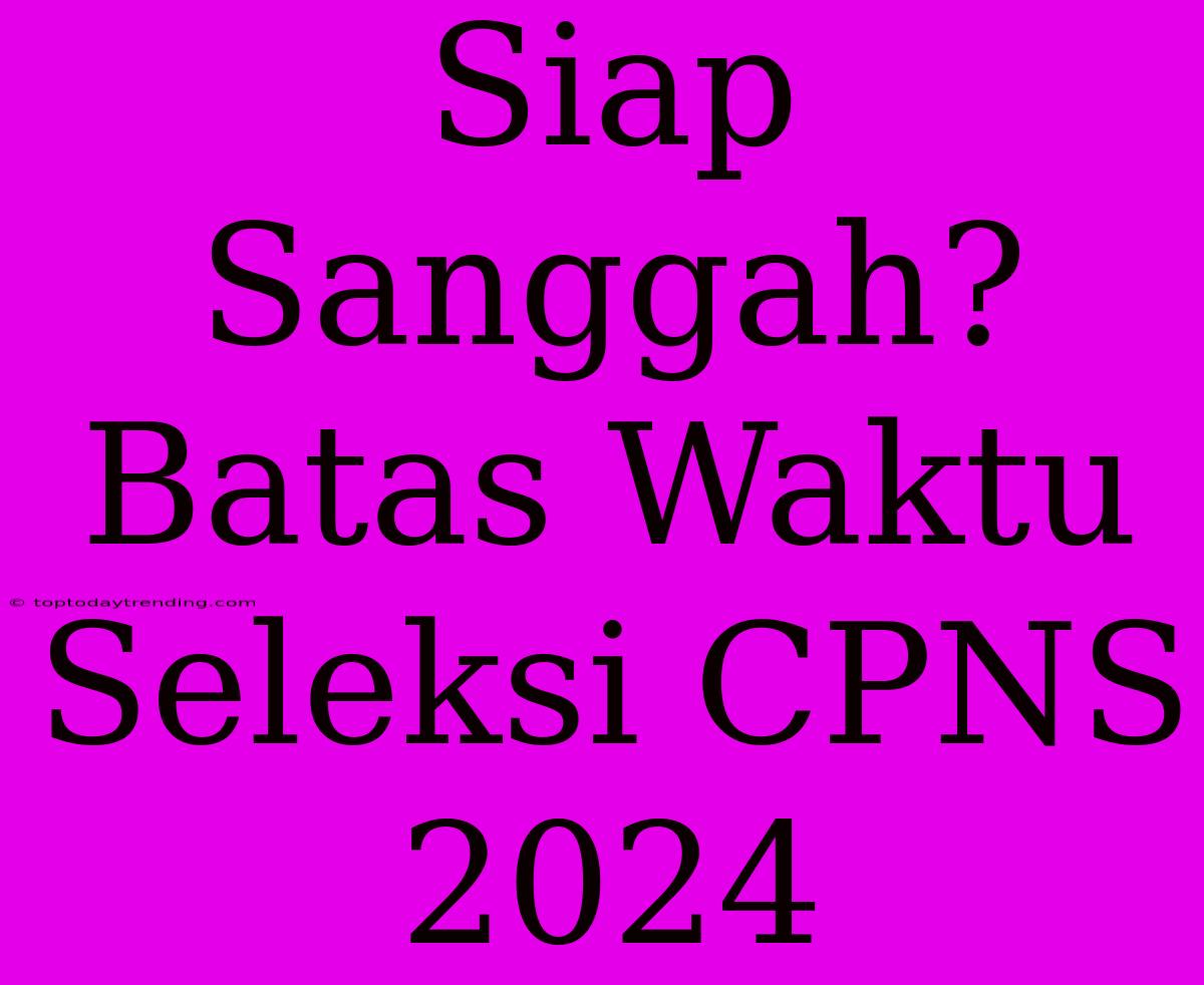 Siap Sanggah? Batas Waktu Seleksi CPNS 2024