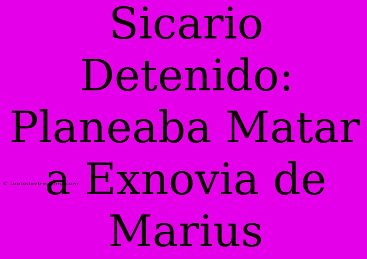 Sicario Detenido: Planeaba Matar A Exnovia De Marius