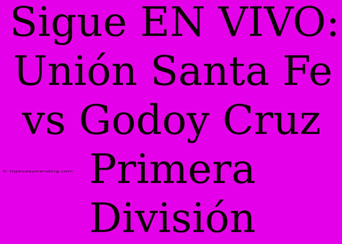 Sigue EN VIVO: Unión Santa Fe Vs Godoy Cruz Primera División