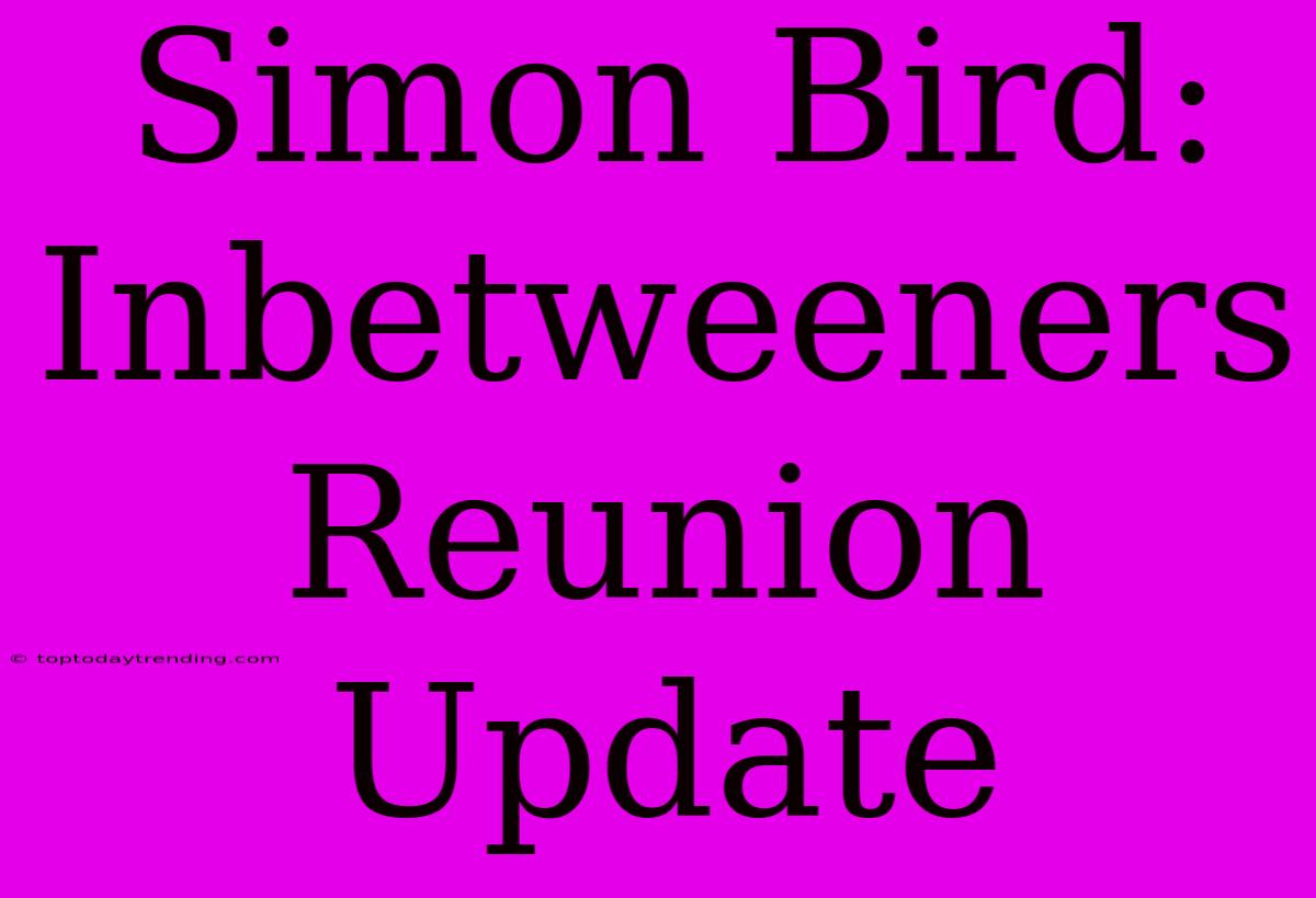 Simon Bird: Inbetweeners Reunion Update