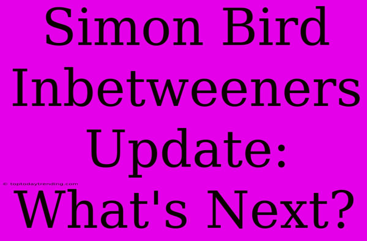 Simon Bird Inbetweeners Update: What's Next?