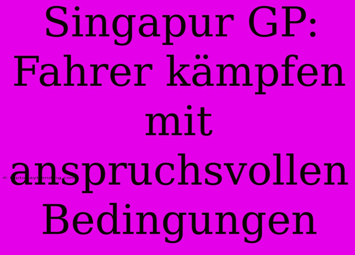 Singapur GP: Fahrer Kämpfen Mit Anspruchsvollen Bedingungen