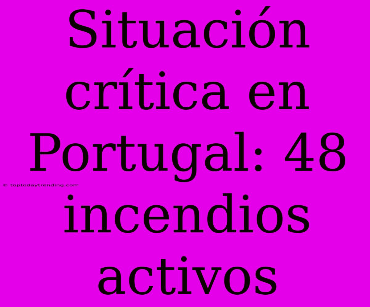 Situación Crítica En Portugal: 48 Incendios Activos