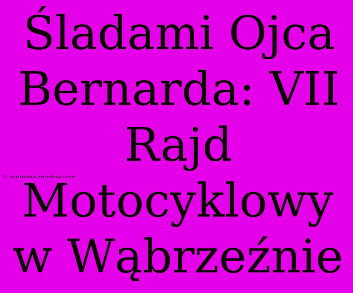 Śladami Ojca Bernarda: VII Rajd Motocyklowy W Wąbrzeźnie