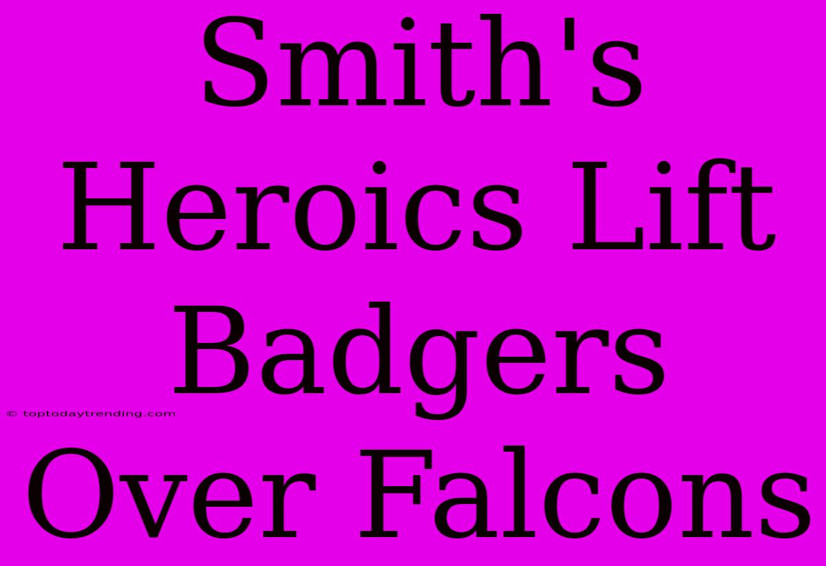 Smith's Heroics Lift Badgers Over Falcons