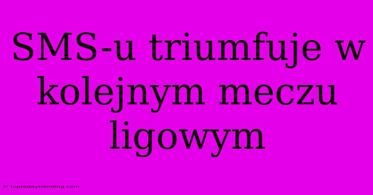 SMS-u Triumfuje W Kolejnym Meczu Ligowym