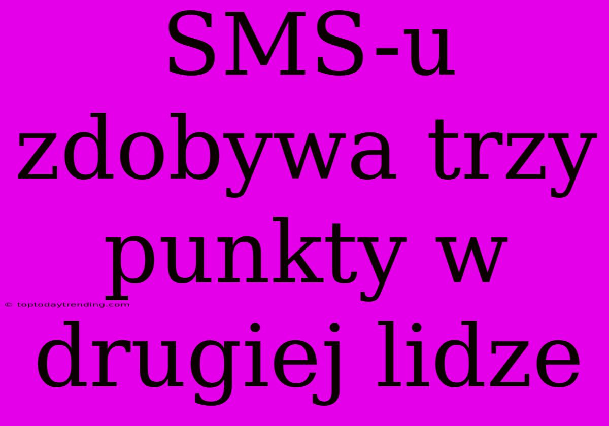 SMS-u Zdobywa Trzy Punkty W Drugiej Lidze