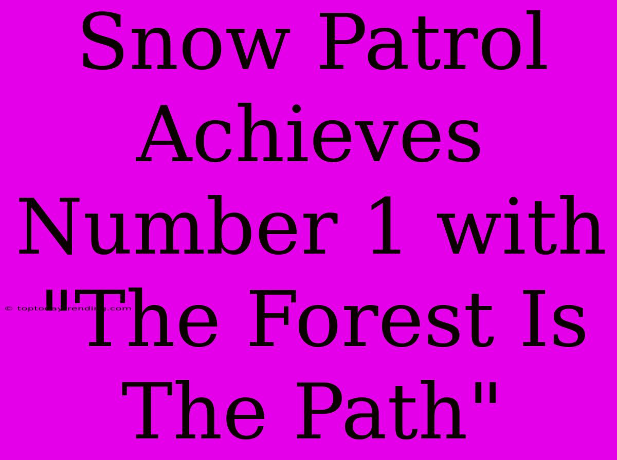 Snow Patrol Achieves Number 1 With 