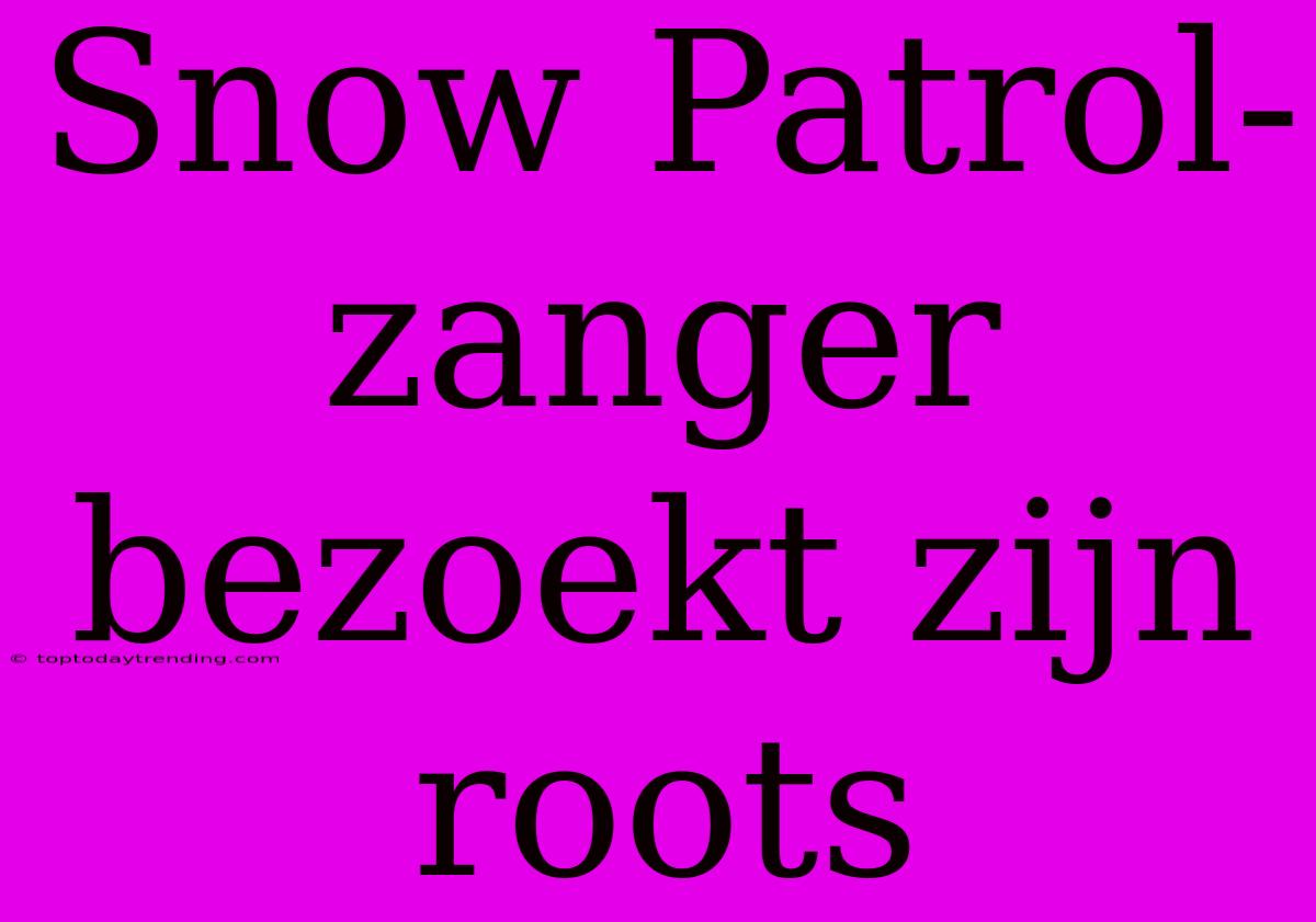 Snow Patrol-zanger Bezoekt Zijn Roots