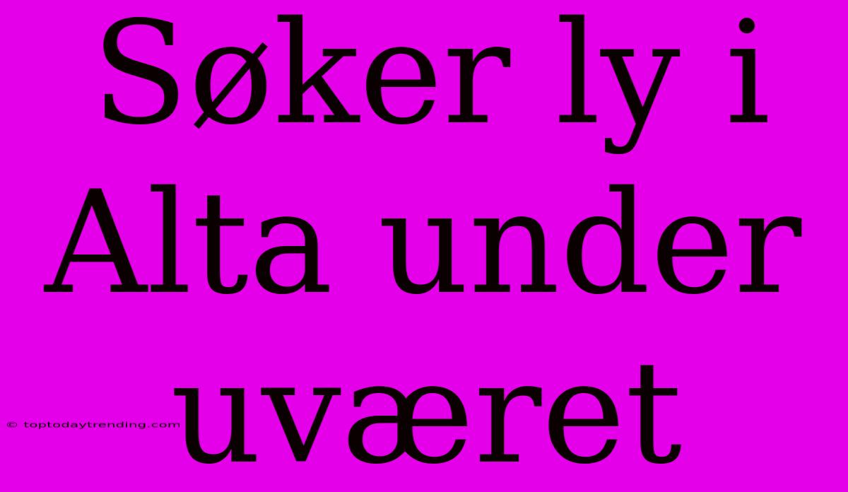 Søker Ly I Alta Under Uværet