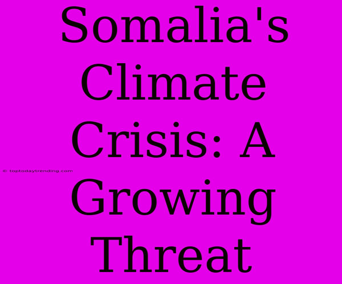 Somalia's Climate Crisis: A Growing Threat