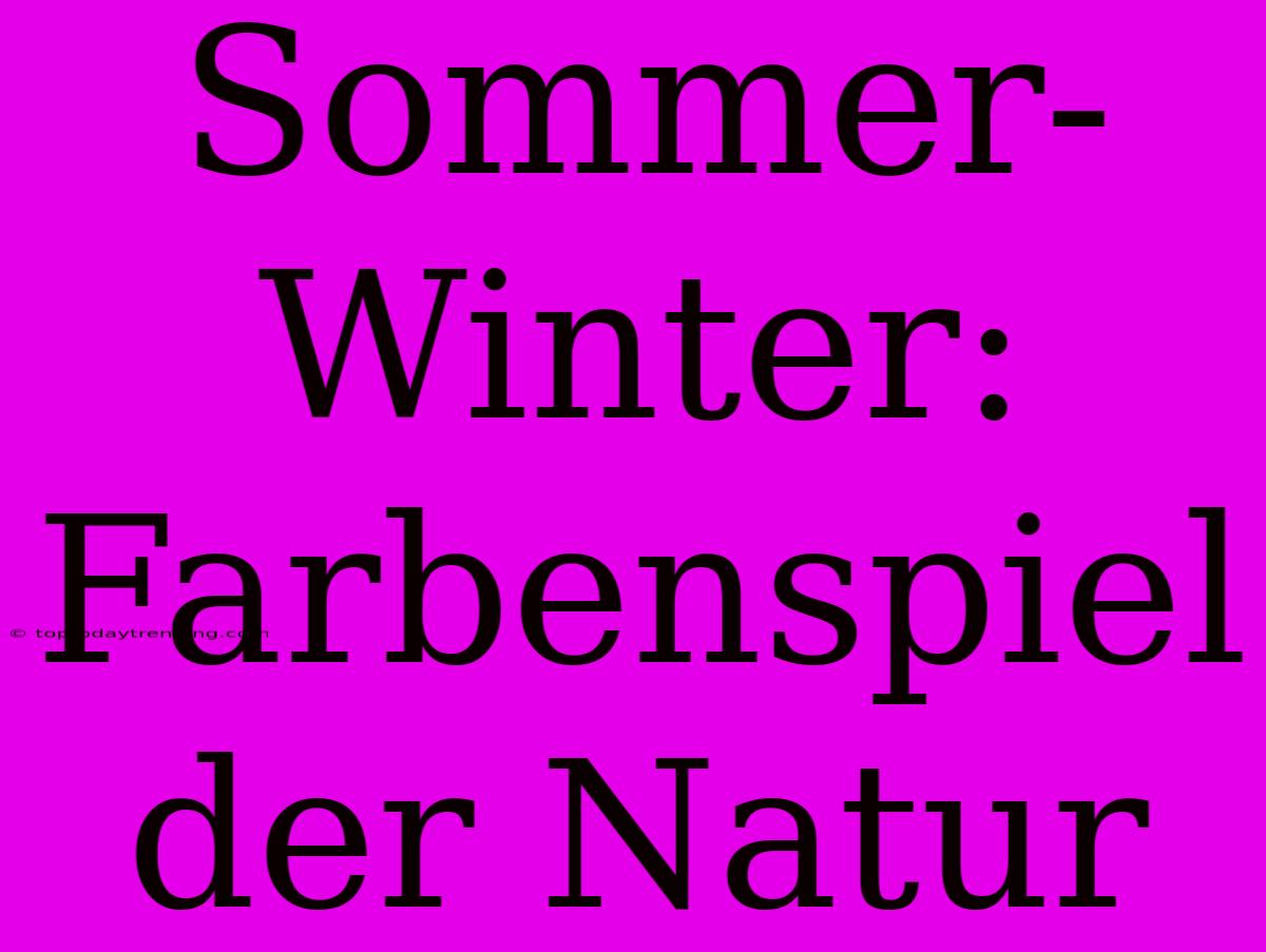 Sommer-Winter: Farbenspiel Der Natur