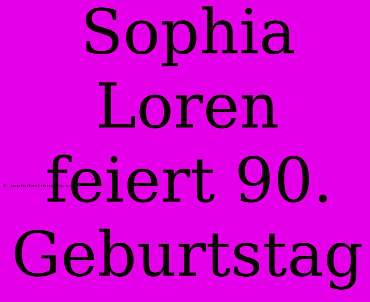 Sophia Loren Feiert 90. Geburtstag