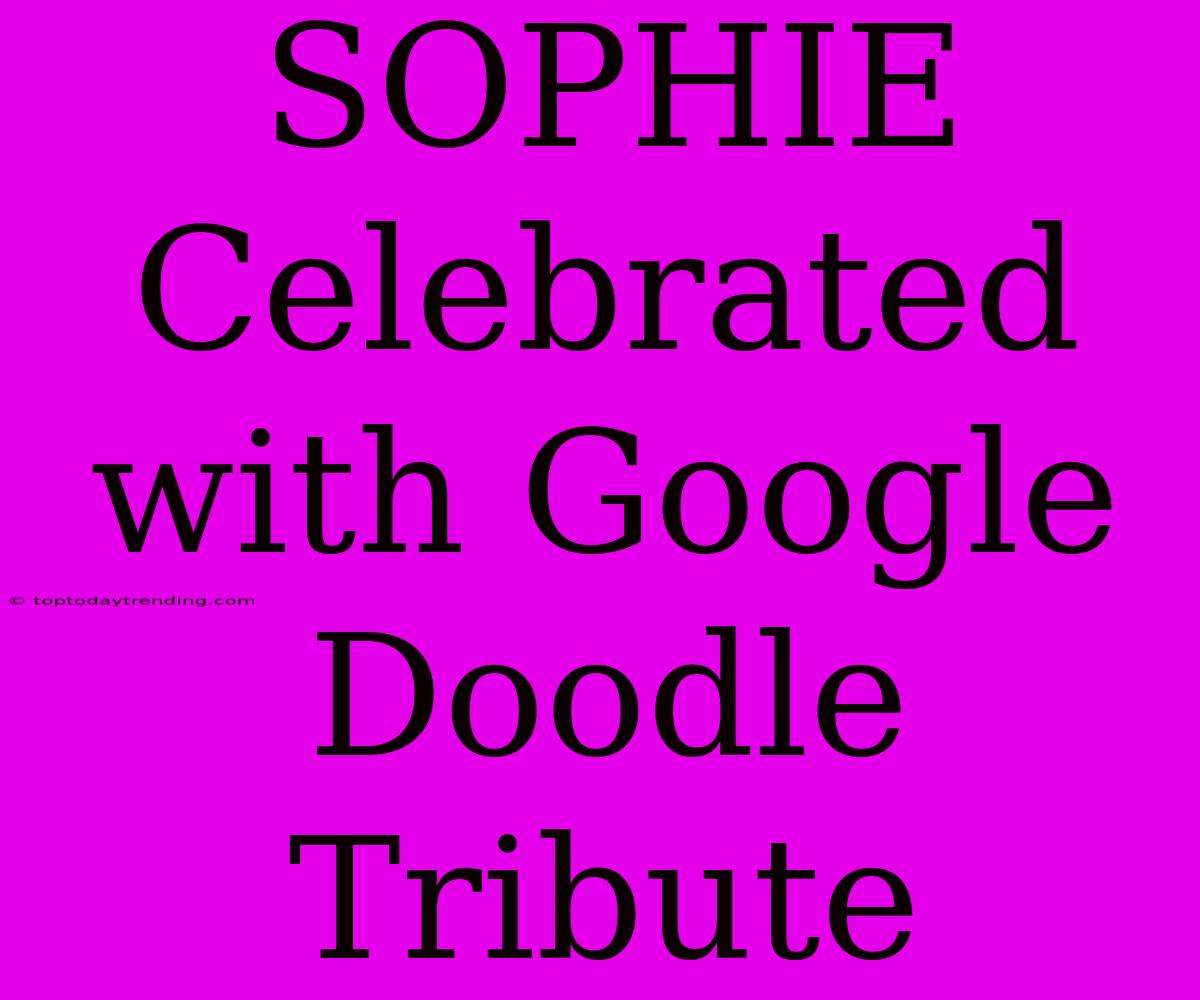 SOPHIE Celebrated With Google Doodle Tribute