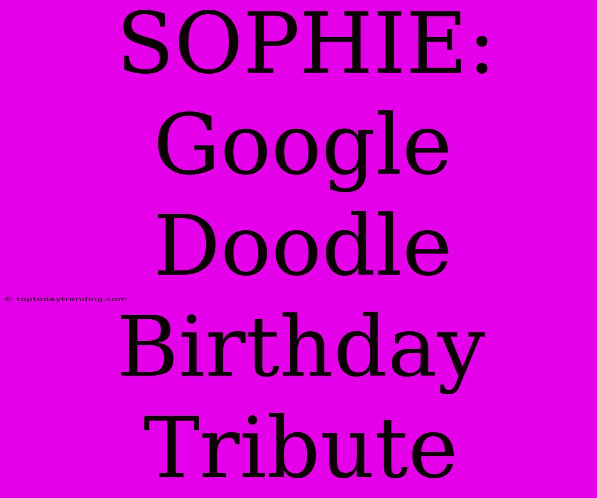 SOPHIE: Google Doodle Birthday Tribute