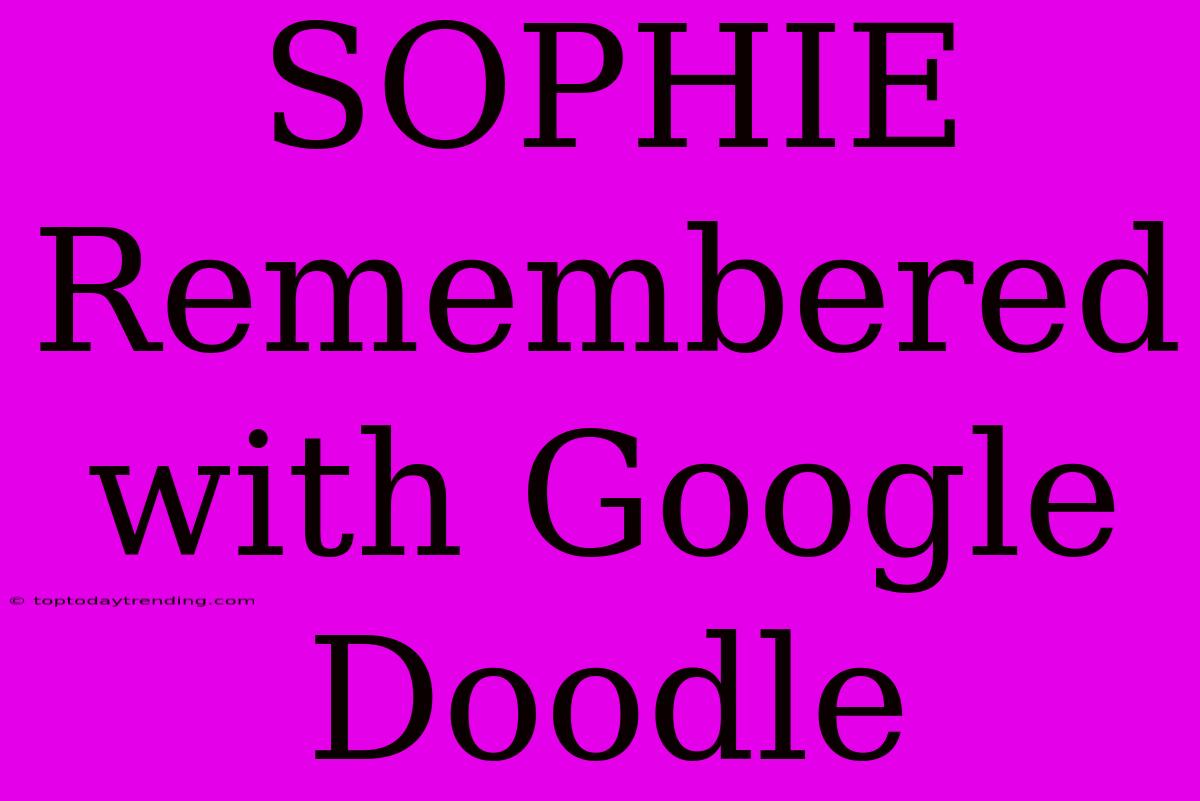 SOPHIE Remembered With Google Doodle