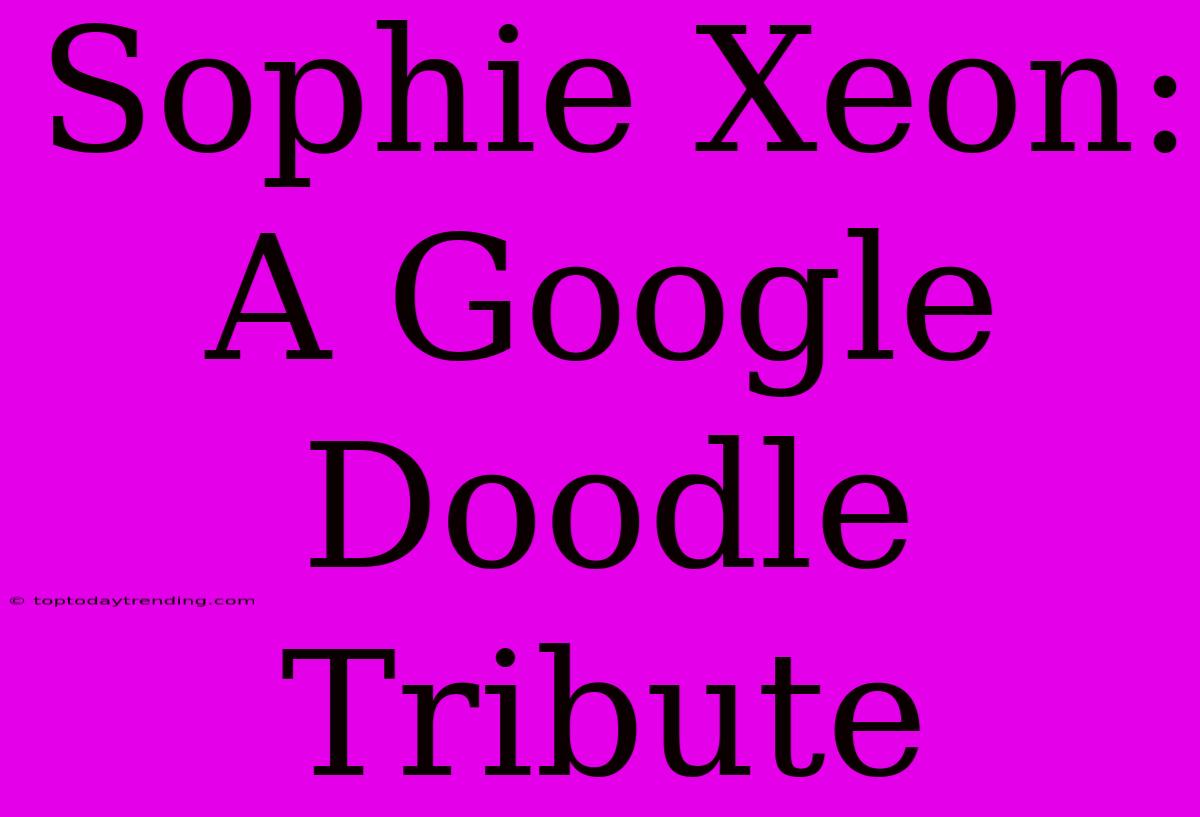 Sophie Xeon: A Google Doodle Tribute