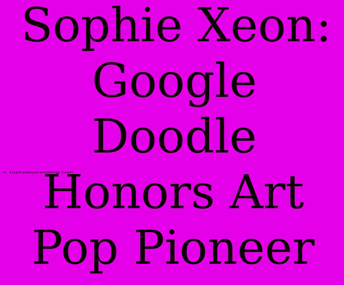 Sophie Xeon: Google Doodle Honors Art Pop Pioneer