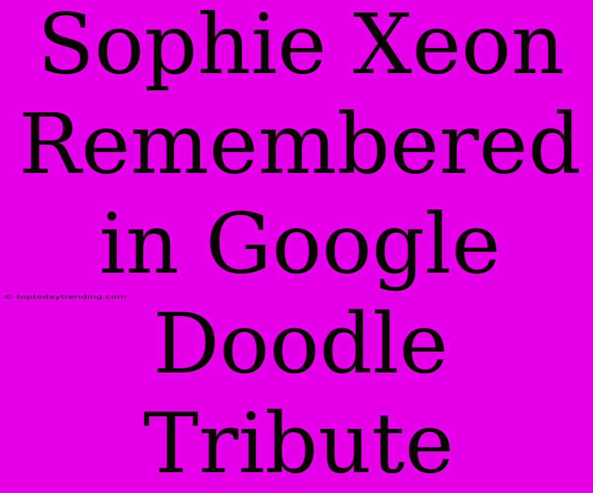 Sophie Xeon Remembered In Google Doodle Tribute