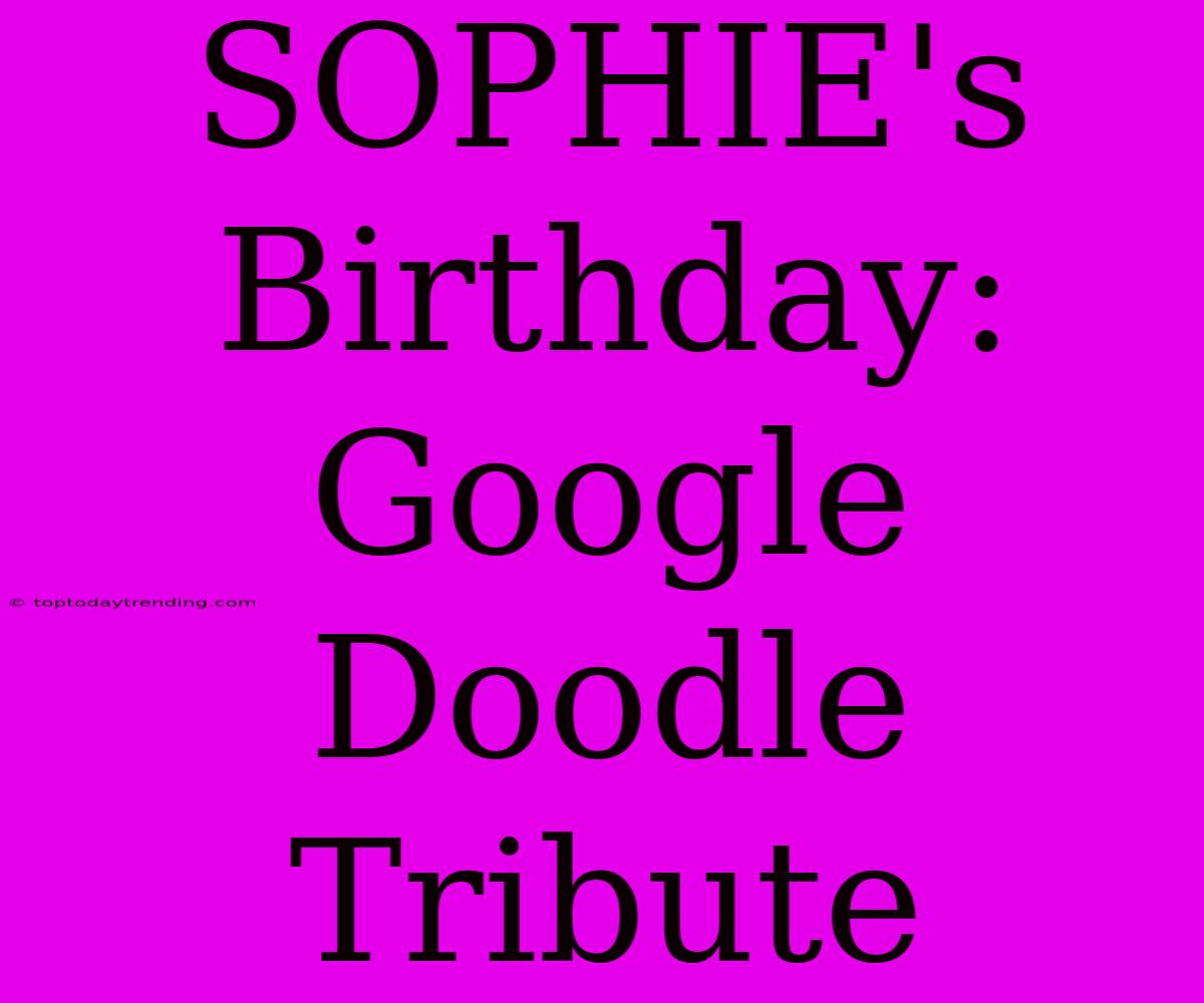 SOPHIE's Birthday: Google Doodle Tribute