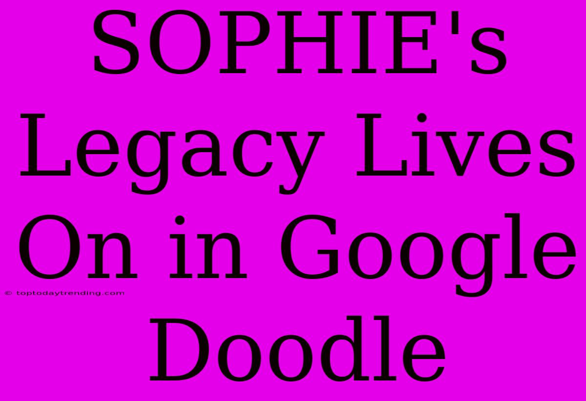 SOPHIE's Legacy Lives On In Google Doodle