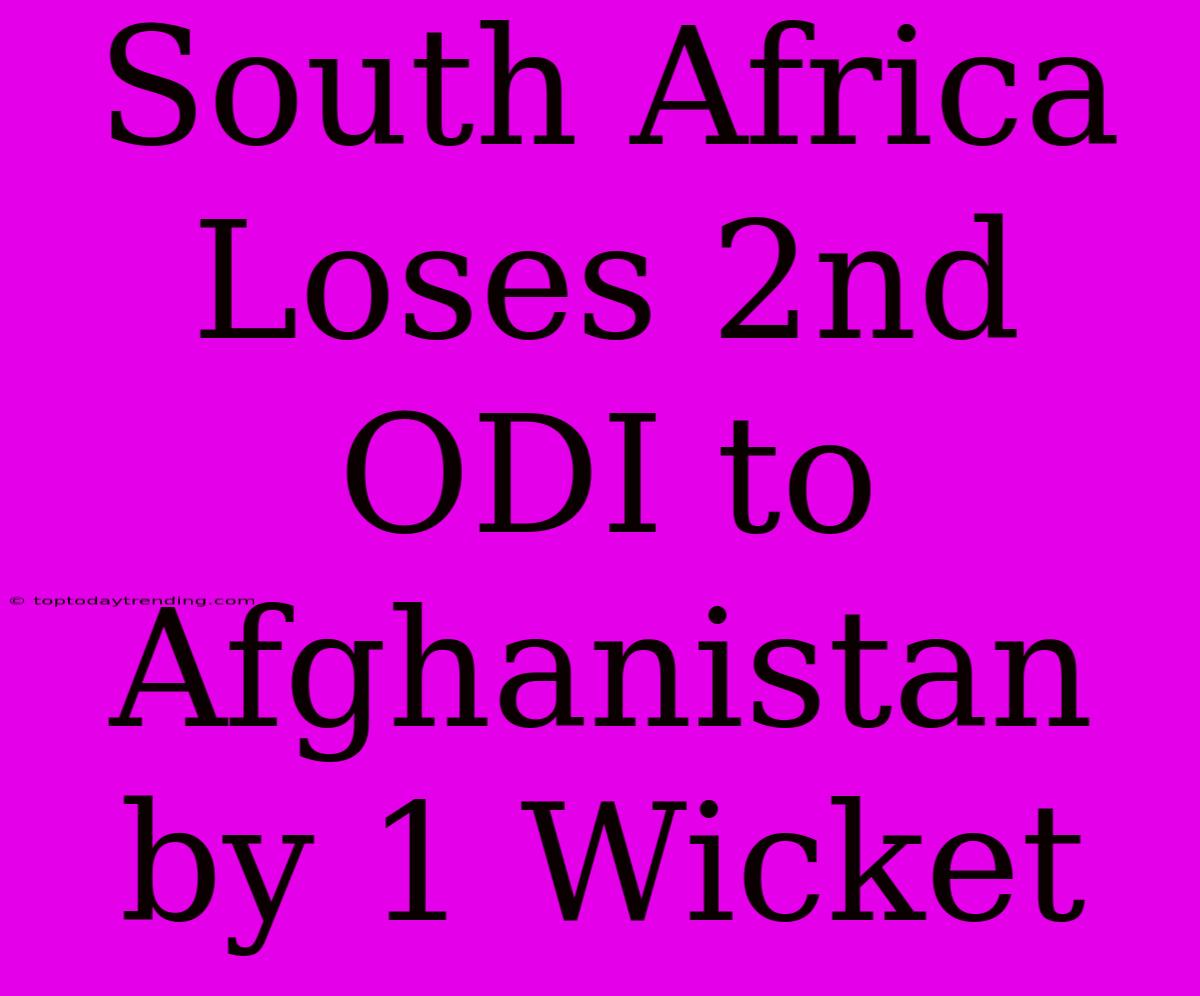 South Africa Loses 2nd ODI To Afghanistan By 1 Wicket