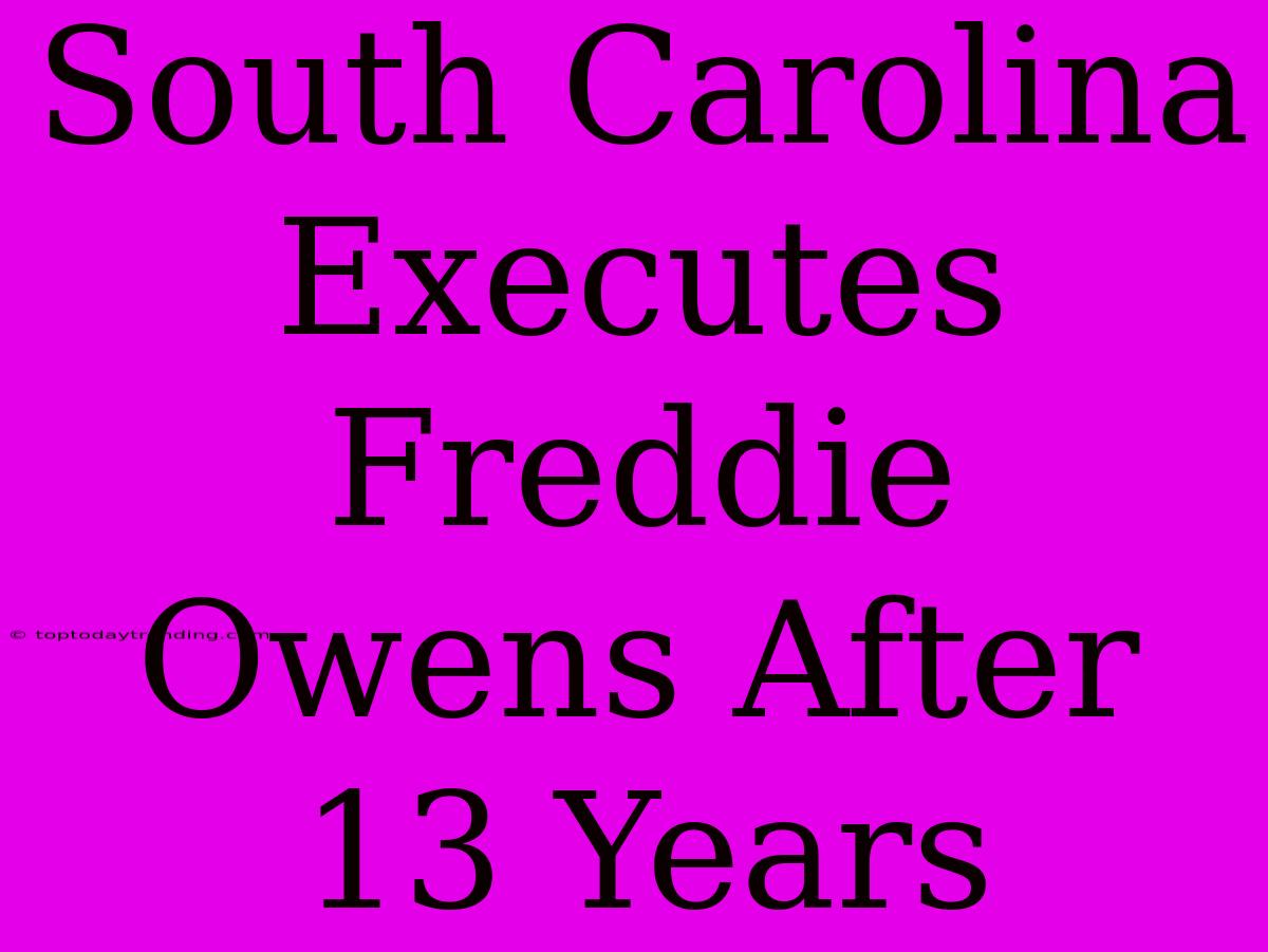 South Carolina Executes Freddie Owens After 13 Years