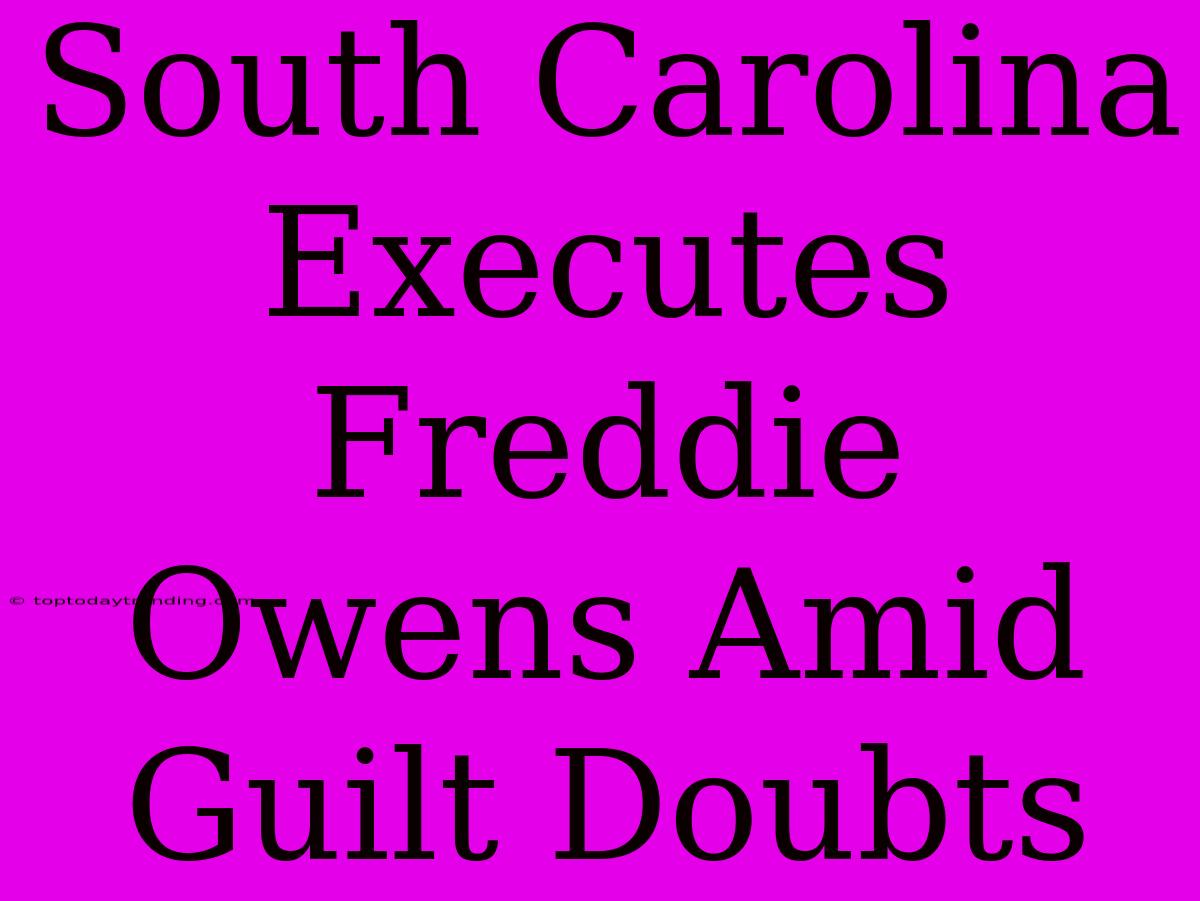 South Carolina Executes Freddie Owens Amid Guilt Doubts