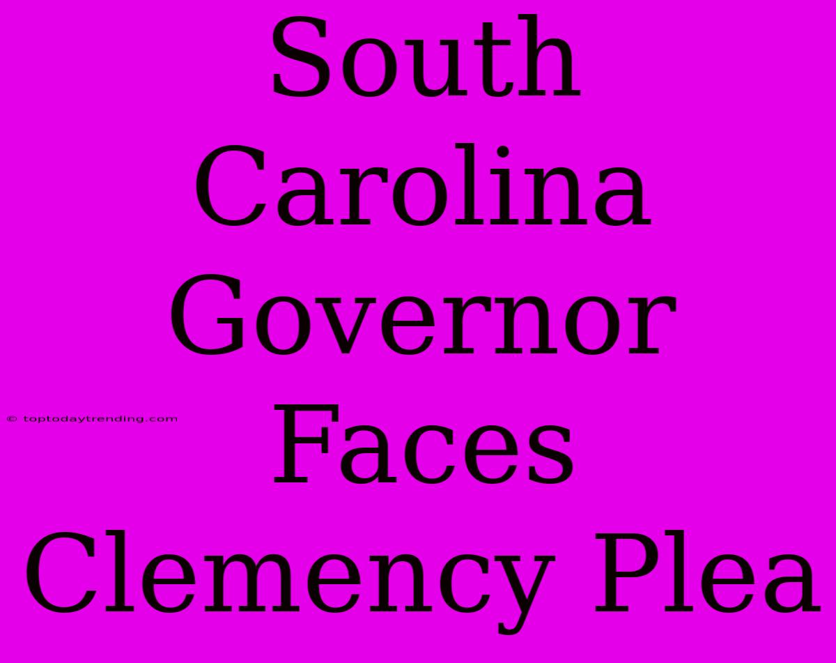 South Carolina Governor Faces Clemency Plea