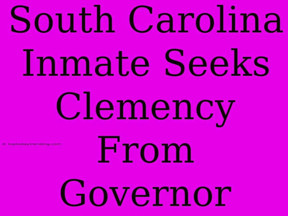 South Carolina Inmate Seeks Clemency From Governor