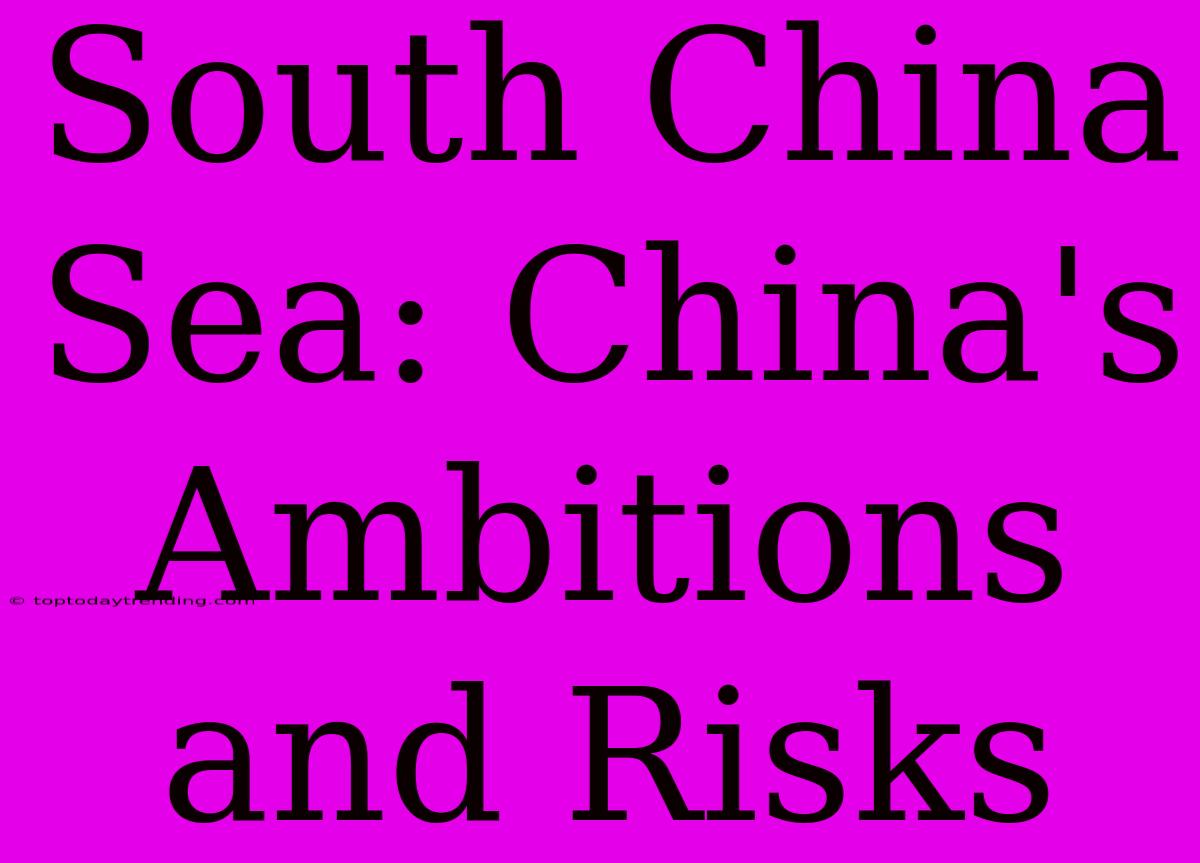 South China Sea: China's Ambitions And Risks