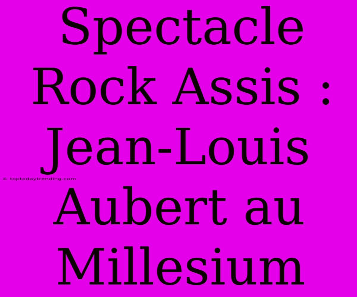 Spectacle Rock Assis : Jean-Louis Aubert Au Millesium