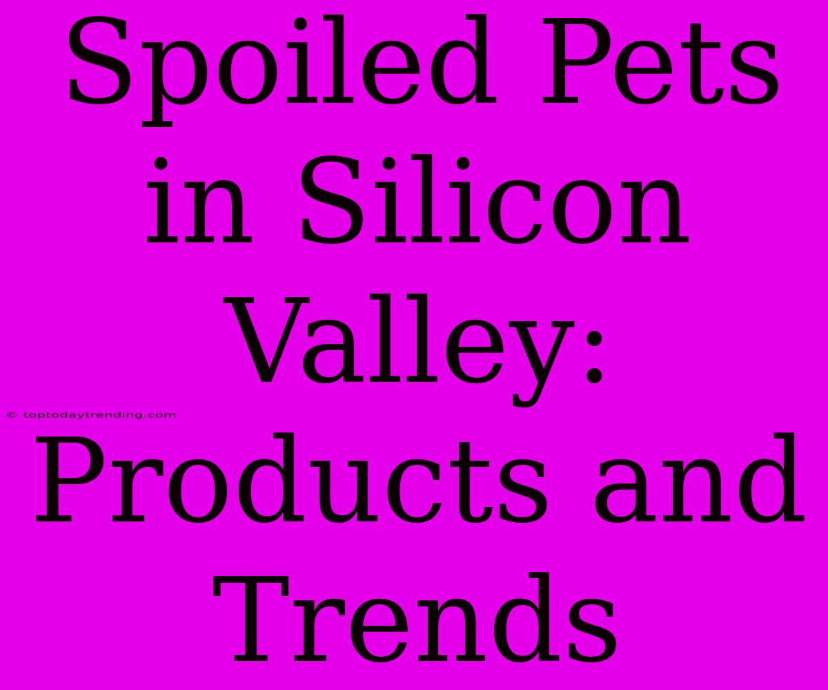 Spoiled Pets In Silicon Valley: Products And Trends