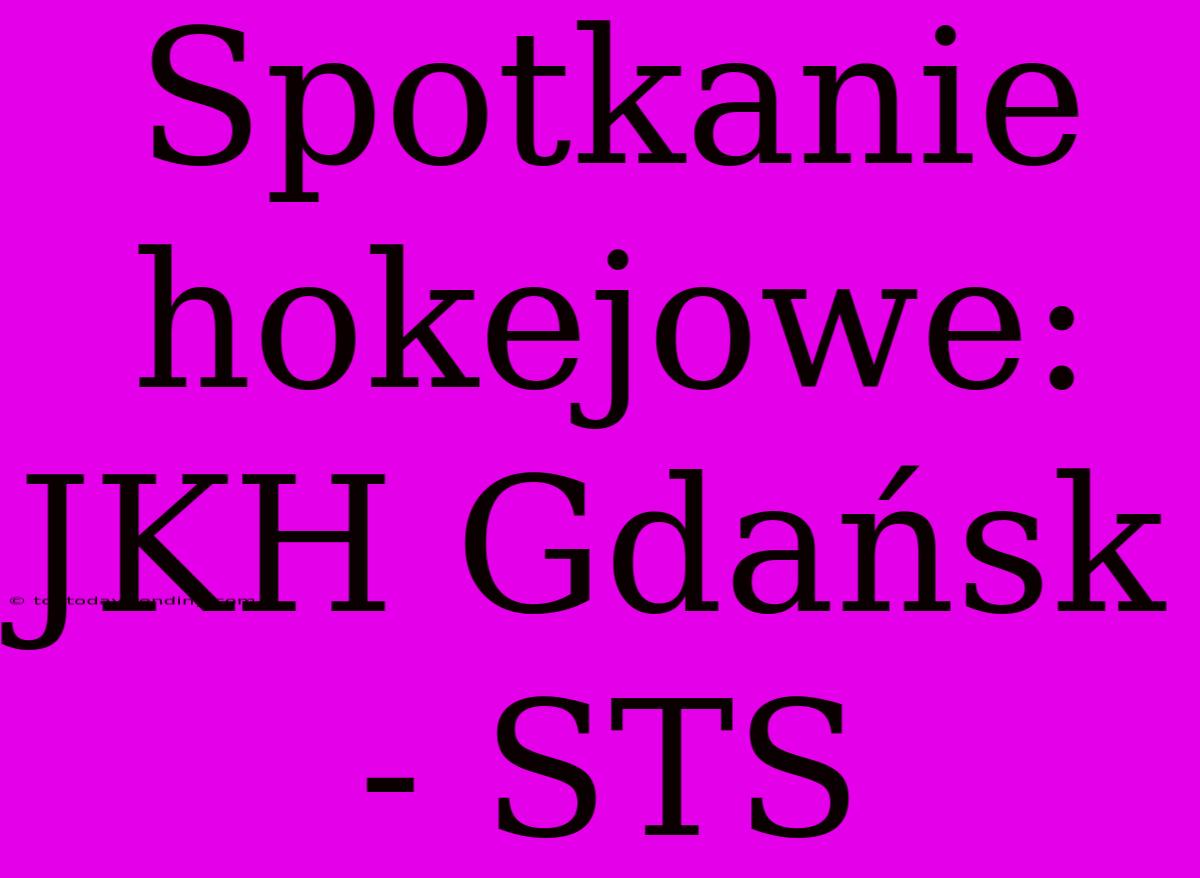 Spotkanie Hokejowe: JKH Gdańsk - STS